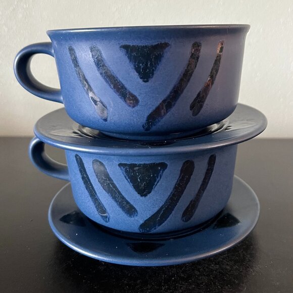 2 Sets of Vintage PFALTZGRAFF Morning Light Pattern Soup Mugs / Bowls w/ Saucers - Picture 9 of 12